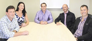 RightWay founders (from left) D.J. Shaw, Hamish Edwards, Greg Sheehan and Edwin Read and board member Debbie Haddon